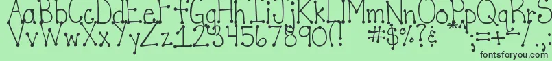 DjbItsFullOfDotsStraight Font – Black Fonts on Green Background