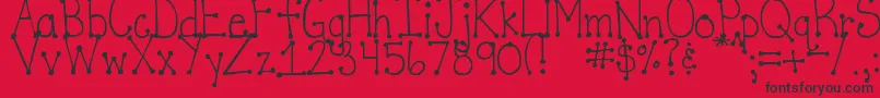 DjbItsFullOfDotsStraight Font – Black Fonts on Red Background