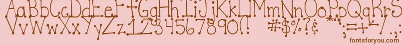 DjbItsFullOfDotsStraight Font – Brown Fonts on Pink Background