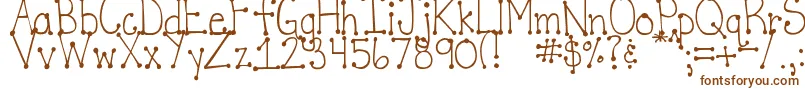 DjbItsFullOfDotsStraight Font – Brown Fonts on White Background