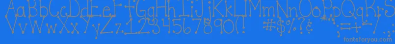 DjbItsFullOfDotsStraight Font – Gray Fonts on Blue Background