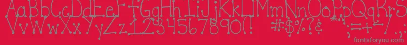 DjbItsFullOfDotsStraight Font – Gray Fonts on Red Background