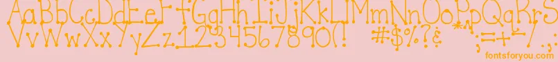 DjbItsFullOfDotsStraight Font – Orange Fonts on Pink Background