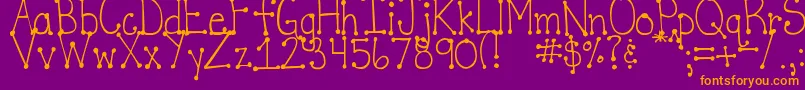 DjbItsFullOfDotsStraight Font – Orange Fonts on Purple Background