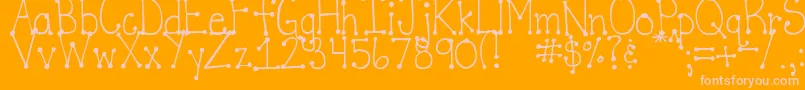 フォントDjbItsFullOfDotsStraight – オレンジの背景にピンクのフォント