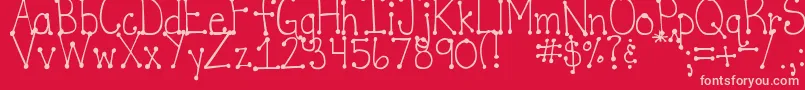 DjbItsFullOfDotsStraight Font – Pink Fonts on Red Background