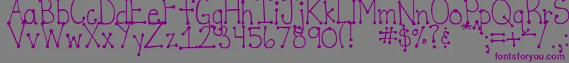 DjbItsFullOfDotsStraight-fontti – violetit fontit harmaalla taustalla