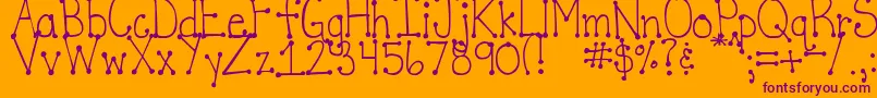 DjbItsFullOfDotsStraight Font – Purple Fonts on Orange Background