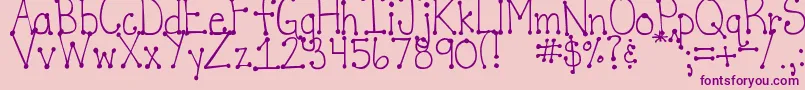 DjbItsFullOfDotsStraight Font – Purple Fonts on Pink Background