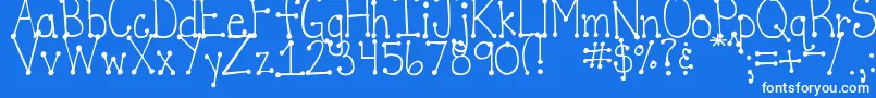 DjbItsFullOfDotsStraight Font – White Fonts on Blue Background