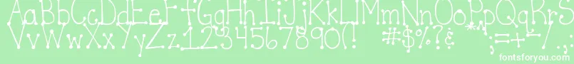 DjbItsFullOfDotsStraight Font – White Fonts on Green Background