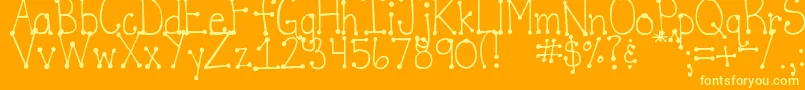 DjbItsFullOfDotsStraight Font – Yellow Fonts on Orange Background