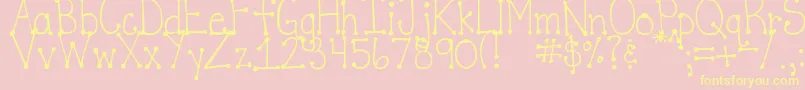 DjbItsFullOfDotsStraight Font – Yellow Fonts on Pink Background