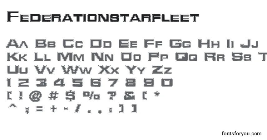 Schriftart Federationstarfleet – Alphabet, Zahlen, spezielle Symbole