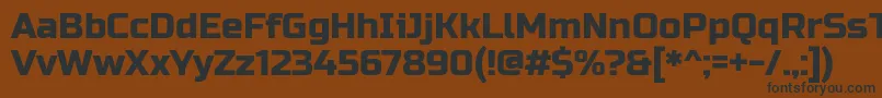 RussoOne-fontti – mustat fontit ruskealla taustalla