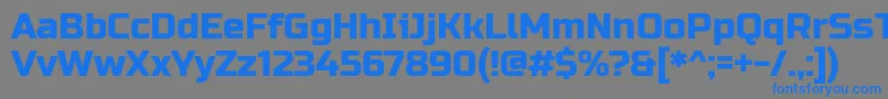 フォントRussoOne – 灰色の背景に青い文字