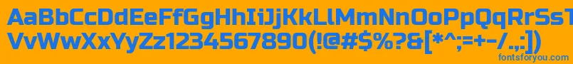 RussoOne Font – Blue Fonts on Orange Background