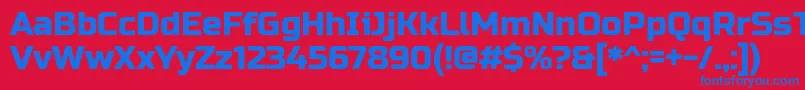 RussoOne Font – Blue Fonts on Red Background