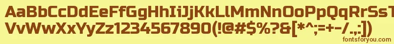 fuente RussoOne – Fuentes Marrones Sobre Fondo Amarillo