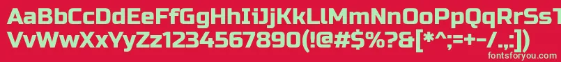 RussoOne Font – Green Fonts on Red Background