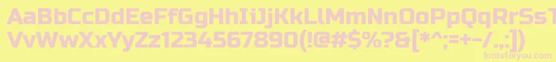 RussoOne Font – Pink Fonts on Yellow Background