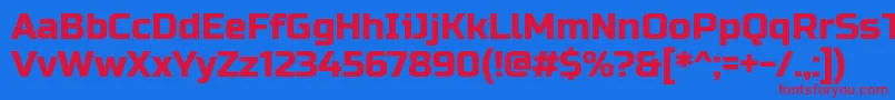 フォントRussoOne – 赤い文字の青い背景