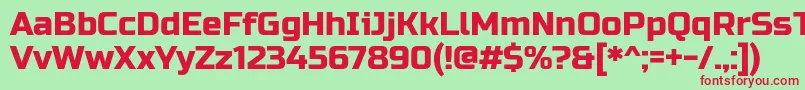 RussoOne Font – Red Fonts on Green Background