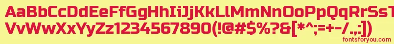 Czcionka RussoOne – czerwone czcionki na żółtym tle