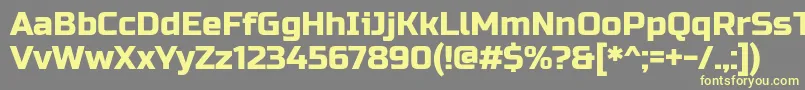 RussoOne-Schriftart – Gelbe Schriften auf grauem Hintergrund