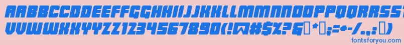 フォントLowriderBbItalic – ピンクの背景に青い文字