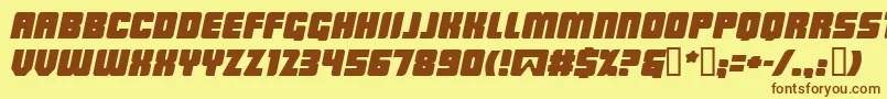 LowriderBbItalic Font – Brown Fonts on Yellow Background