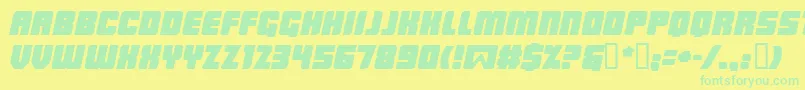LowriderBbItalic Font – Green Fonts on Yellow Background