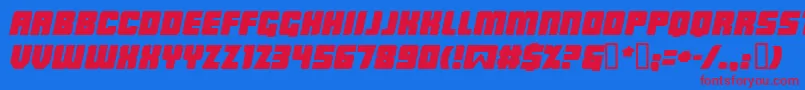 LowriderBbItalic Font – Red Fonts on Blue Background