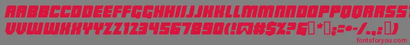 フォントLowriderBbItalic – 赤い文字の灰色の背景