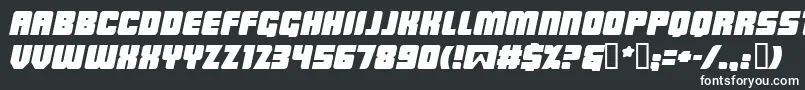 Шрифт LowriderBbItalic – белые шрифты на чёрном фоне