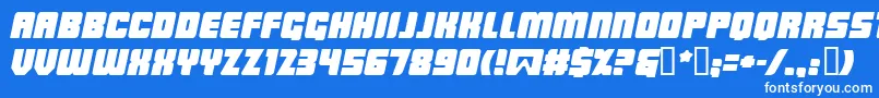 Шрифт LowriderBbItalic – белые шрифты на синем фоне