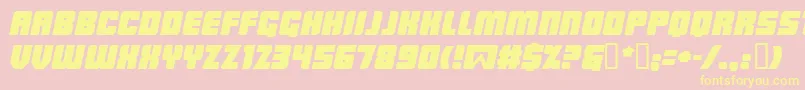 フォントLowriderBbItalic – 黄色のフォント、ピンクの背景