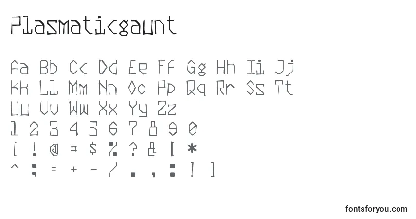 Шрифт Plasmaticgaunt – алфавит, цифры, специальные символы