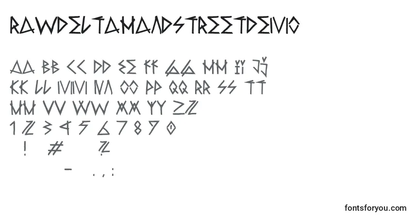 A fonte RawdeltahandstreetDemo – alfabeto, números, caracteres especiais