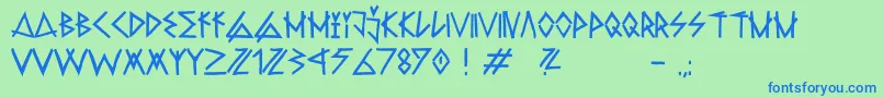 RawdeltahandstreetDemo Font – Blue Fonts on Green Background