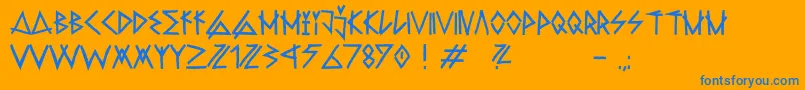 フォントRawdeltahandstreetDemo – オレンジの背景に青い文字