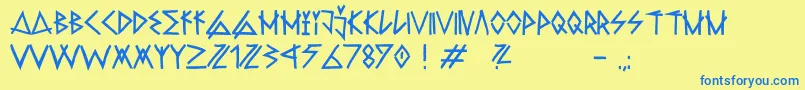 RawdeltahandstreetDemo Font – Blue Fonts on Yellow Background