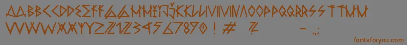 フォントRawdeltahandstreetDemo – 茶色の文字が灰色の背景にあります。