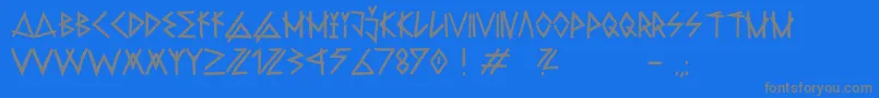 RawdeltahandstreetDemo-Schriftart – Graue Schriften auf blauem Hintergrund