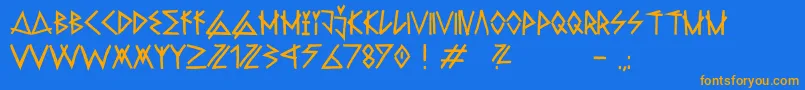 Police RawdeltahandstreetDemo – polices orange sur fond bleu