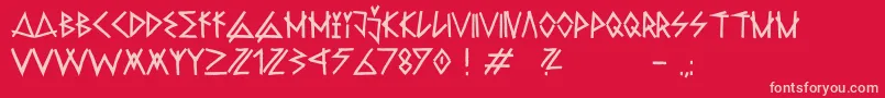 フォントRawdeltahandstreetDemo – 赤い背景にピンクのフォント