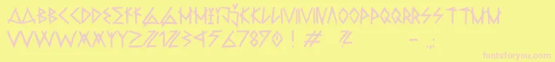 RawdeltahandstreetDemo Font – Pink Fonts on Yellow Background