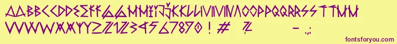 RawdeltahandstreetDemo Font – Purple Fonts on Yellow Background
