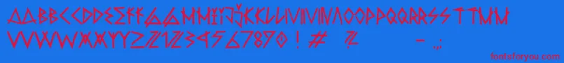 RawdeltahandstreetDemo Font – Red Fonts on Blue Background