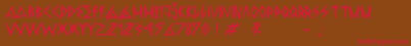 RawdeltahandstreetDemo Font – Red Fonts on Brown Background